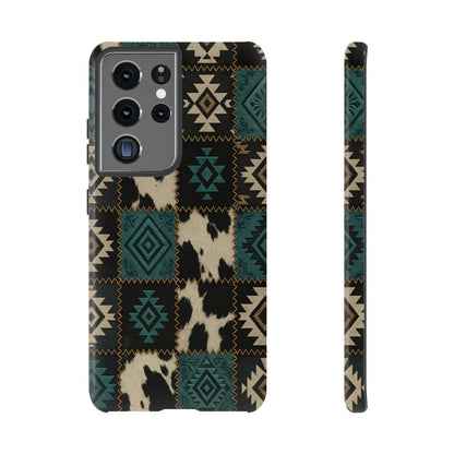 Turquiose Aztec Patchwork Tough Phone Case