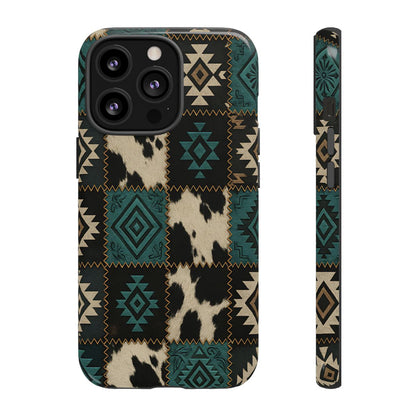 Turquiose Aztec Patchwork Tough Phone Case