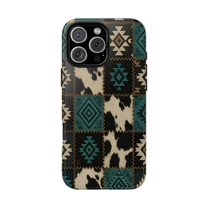 Turquiose Aztec Patchwork Tough Phone Case