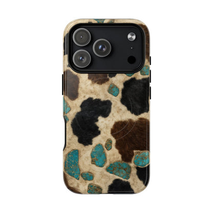 Turquoise Cowhide Magnetic Case - iPhone 18 Pro