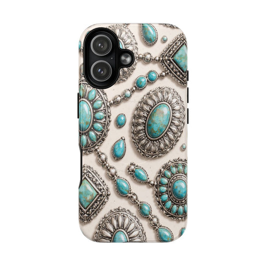 Turquoise Silver Concho Magnetic Case