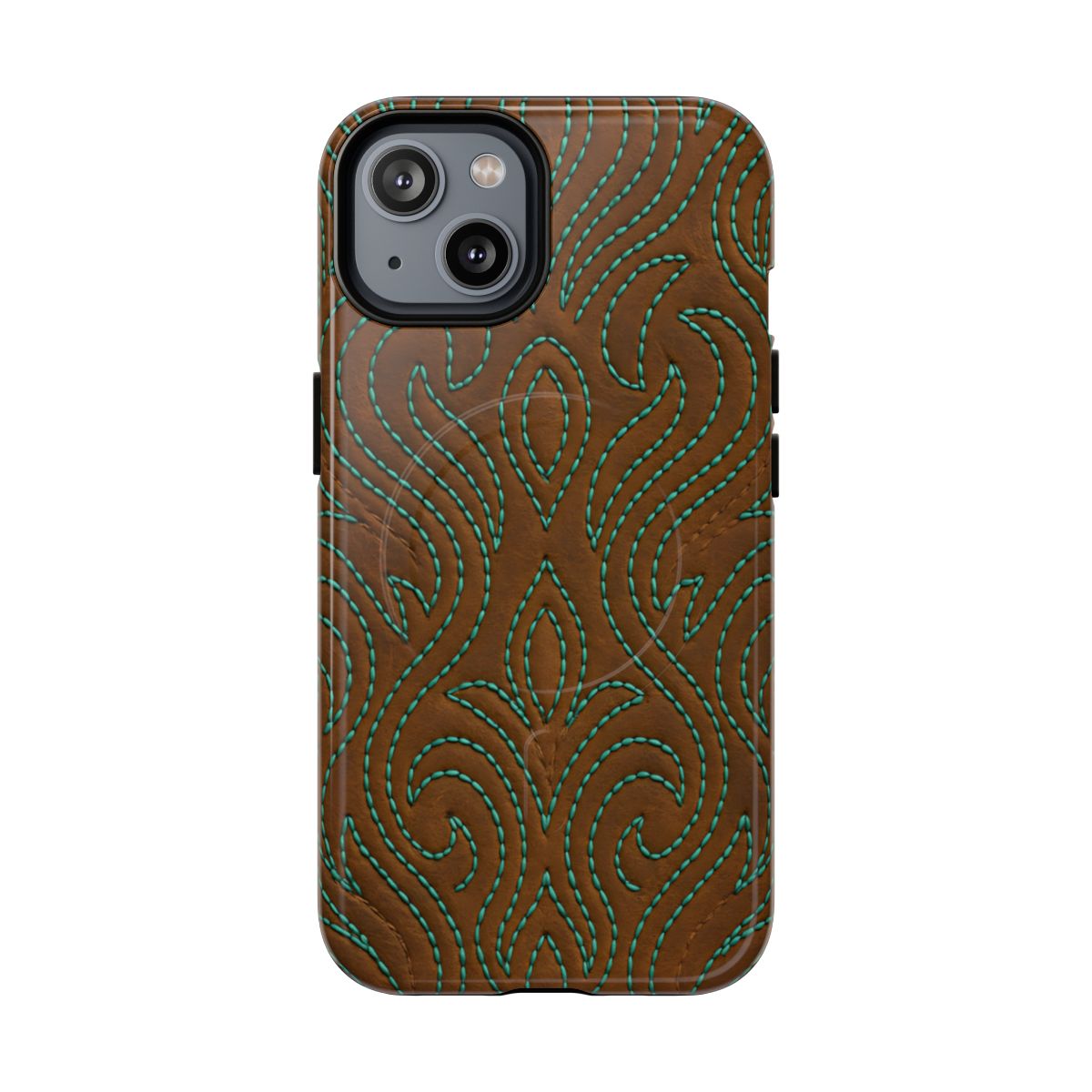 Turquoise Stitched Magnetic Case