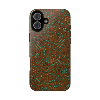 Turquoise Stitched Magnetic Case