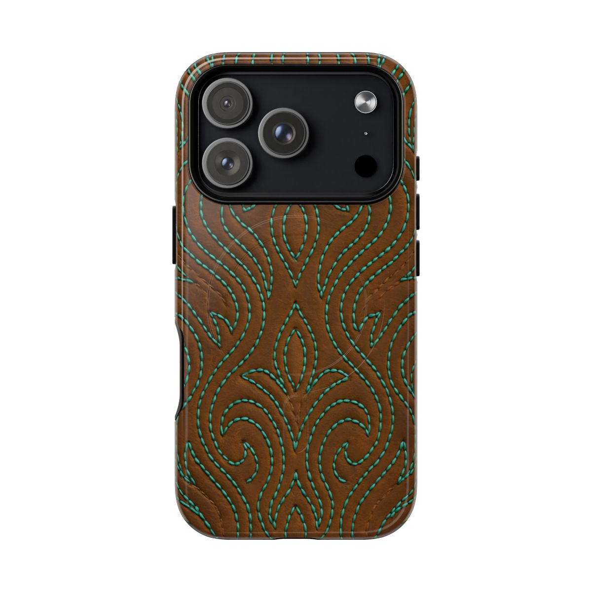 Turquoise Stitched Magnetic Case