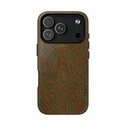 Turquoise Stitched Magnetic Case