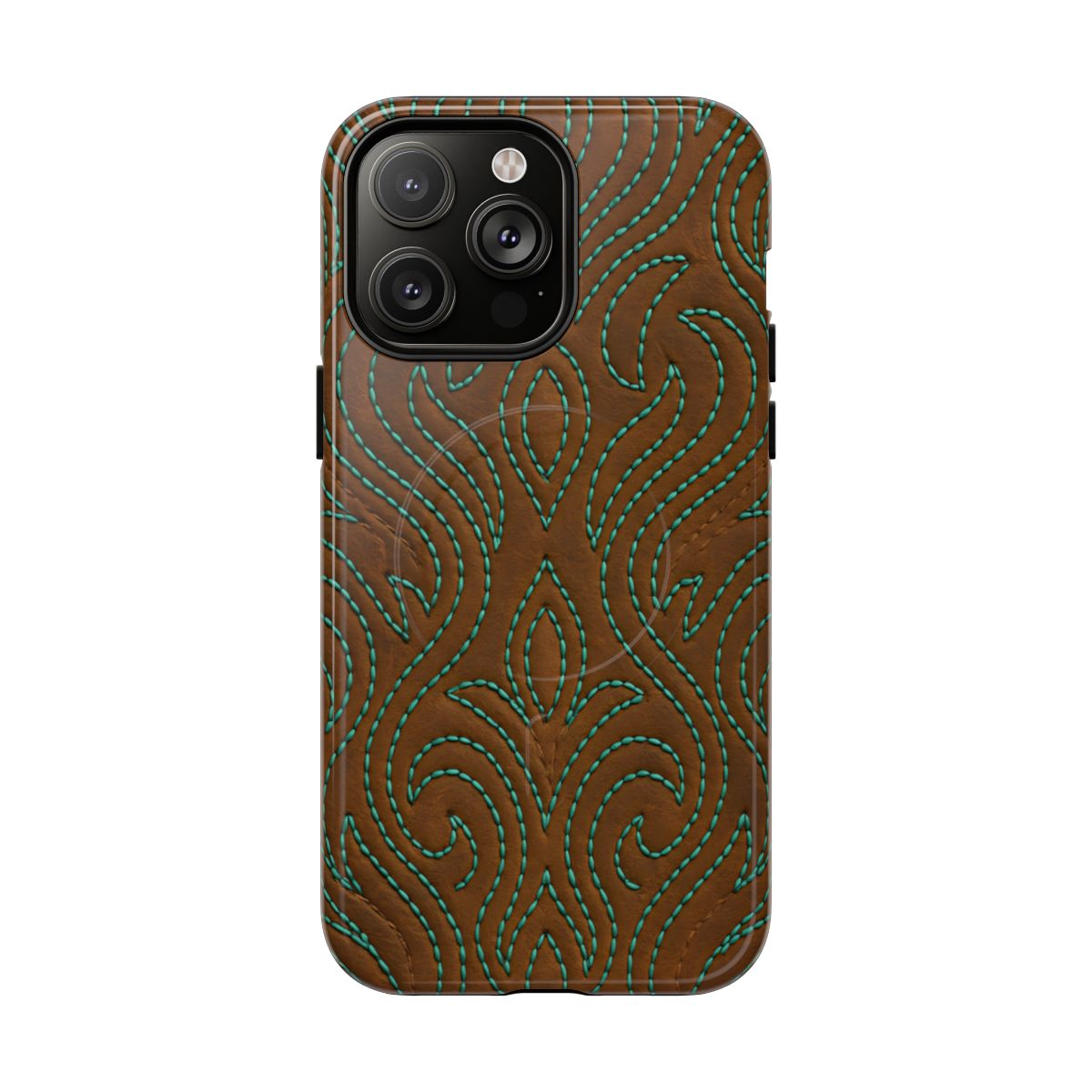 Turquoise Stitched Magnetic Case