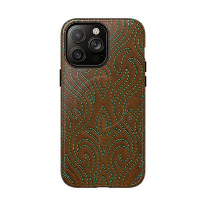 Turquoise Stitched Magnetic Case
