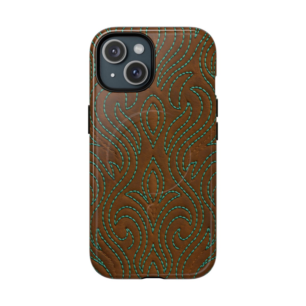 Turquoise Stitched Magnetic Case
