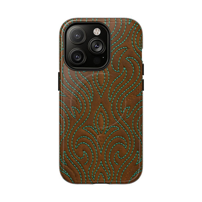 Turquoise Stitched Magnetic Case