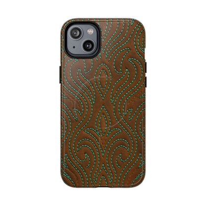 Turquoise Stitched Magnetic Case