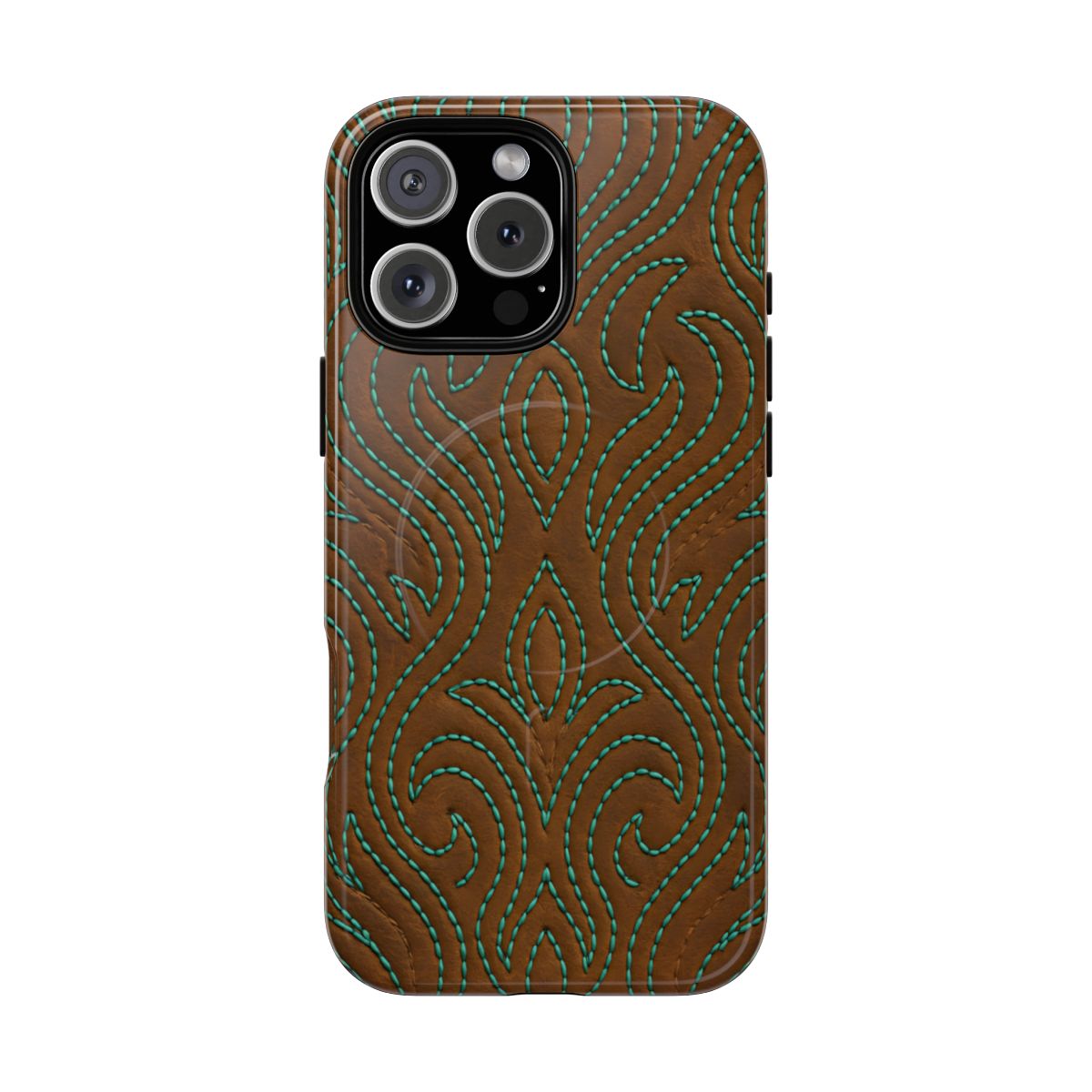 Turquoise Stitched Magnetic Case