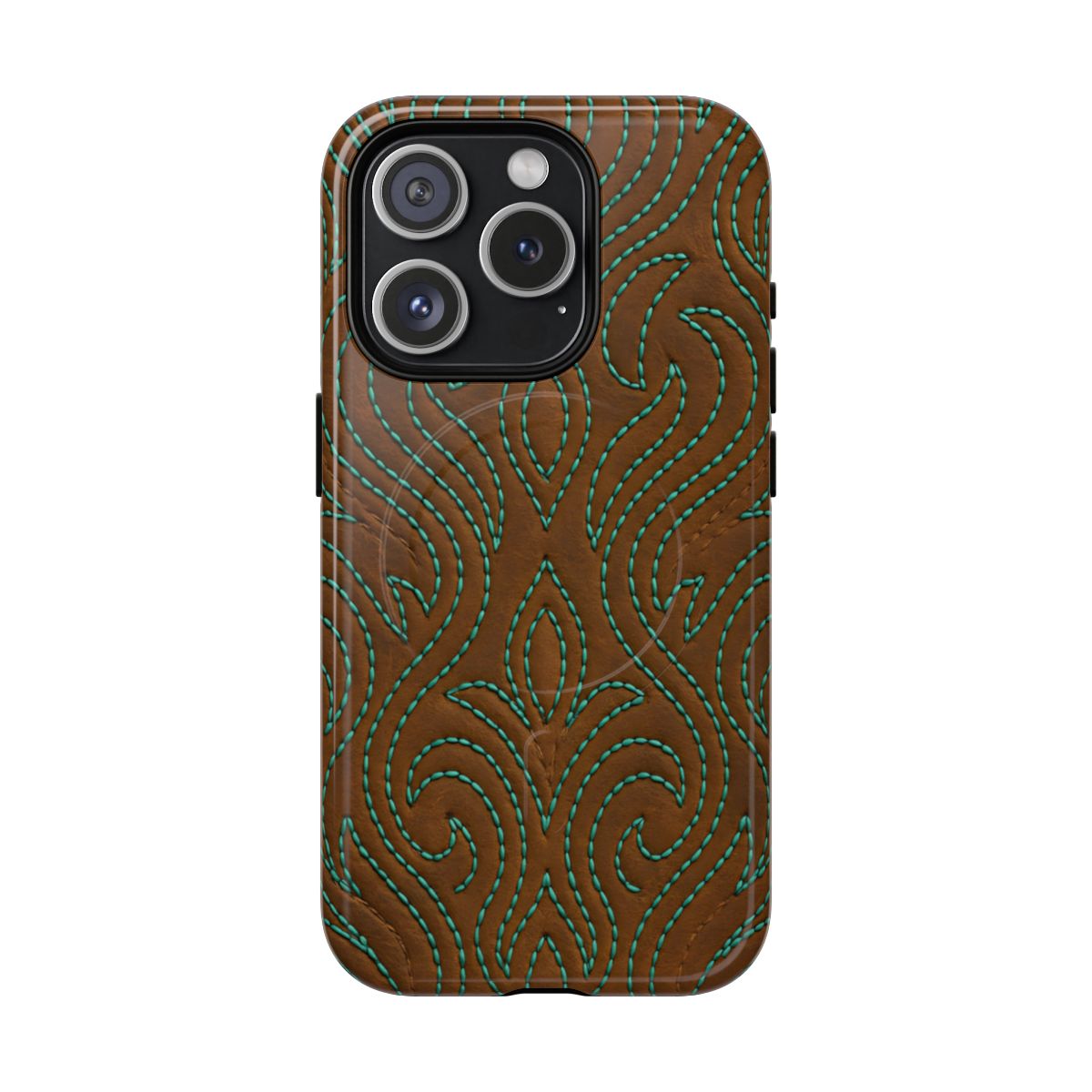 Turquoise Stitched Magnetic Case