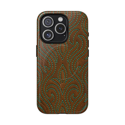 Turquoise Stitched Magnetic Case