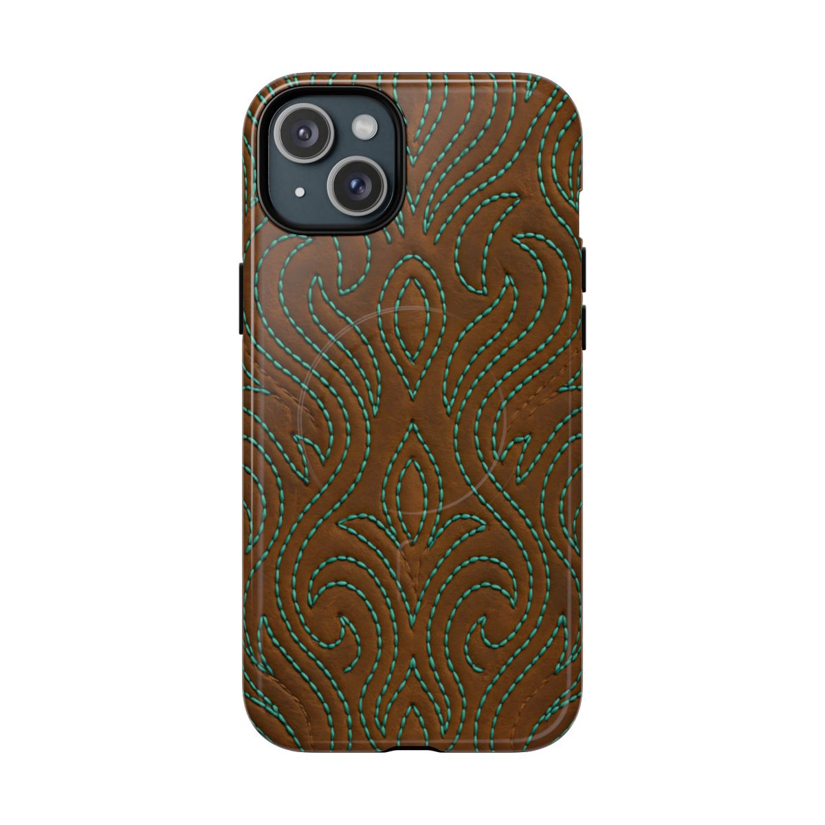 Turquoise Stitched Magnetic Case