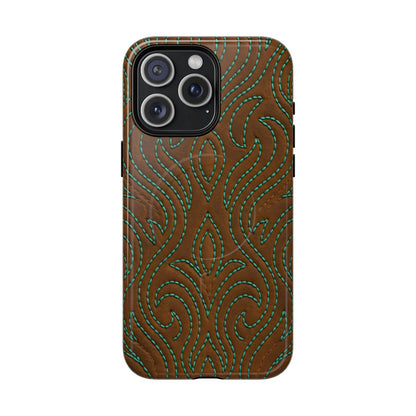 Turquoise Stitched Magnetic Case