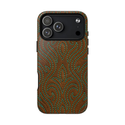 Turquoise Stitched Magnetic Case
