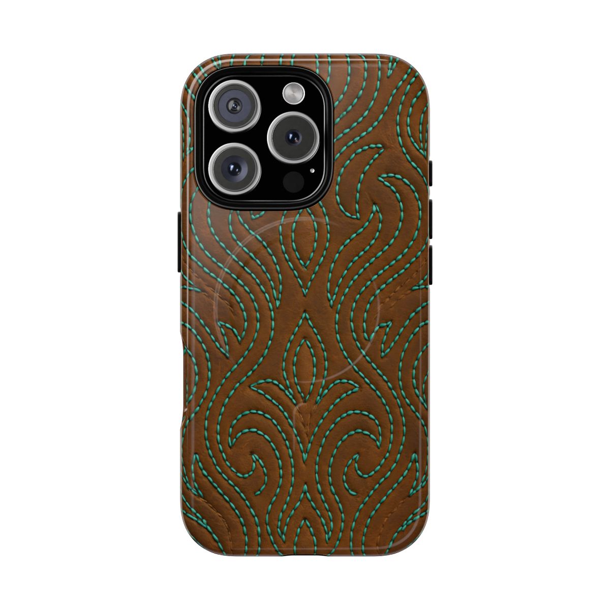 Turquoise Stitched Magnetic Case