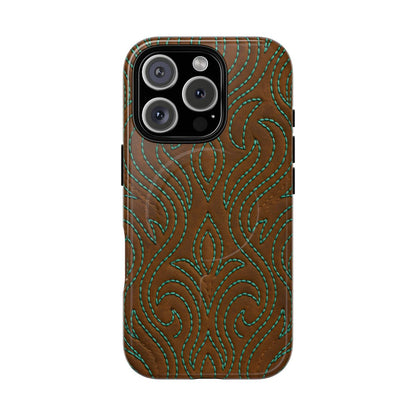 Turquoise Stitched Magnetic Case
