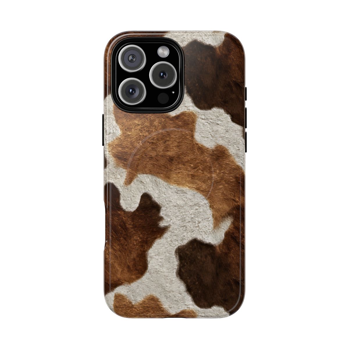 Two Tone Brown Cowhide Magnetic Case