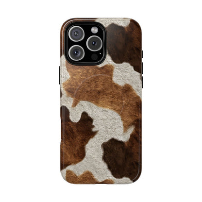 Two Tone Brown Cowhide Magnetic Case