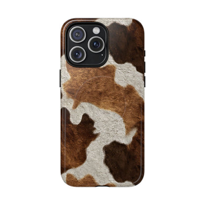 Two Tone Brown Cowhide Magnetic Case