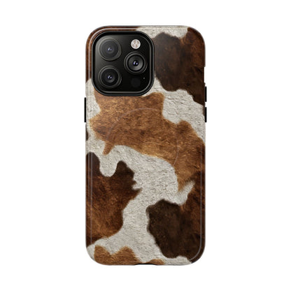 Two Tone Brown Cowhide Magnetic Case