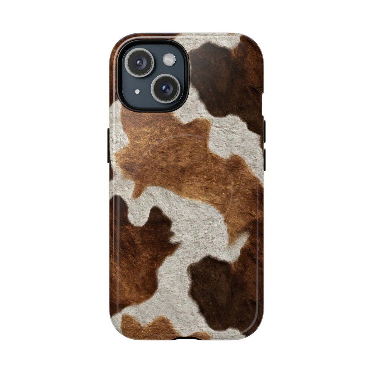 Two Tone Brown Cowhide Magnetic Case