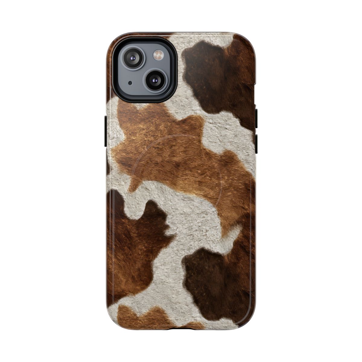 Two Tone Brown Cowhide Magnetic Case