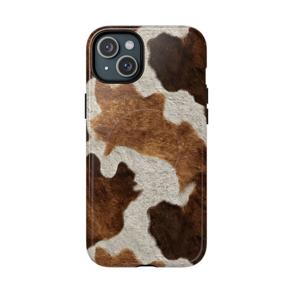 Two Tone Brown Cowhide Magnetic Case