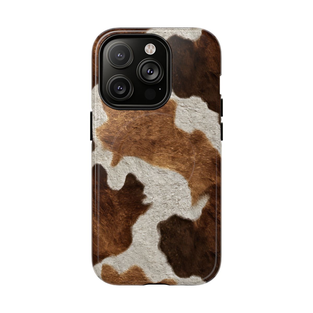 Two Tone Brown Cowhide Magnetic Case