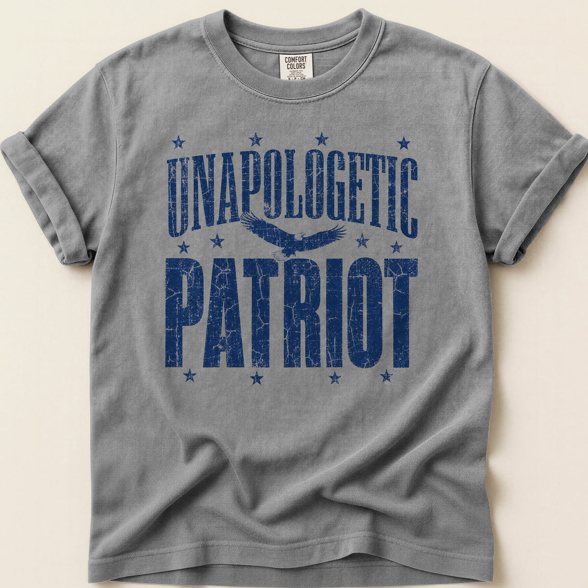 Unapologetic Patriot T-shirt on Grey