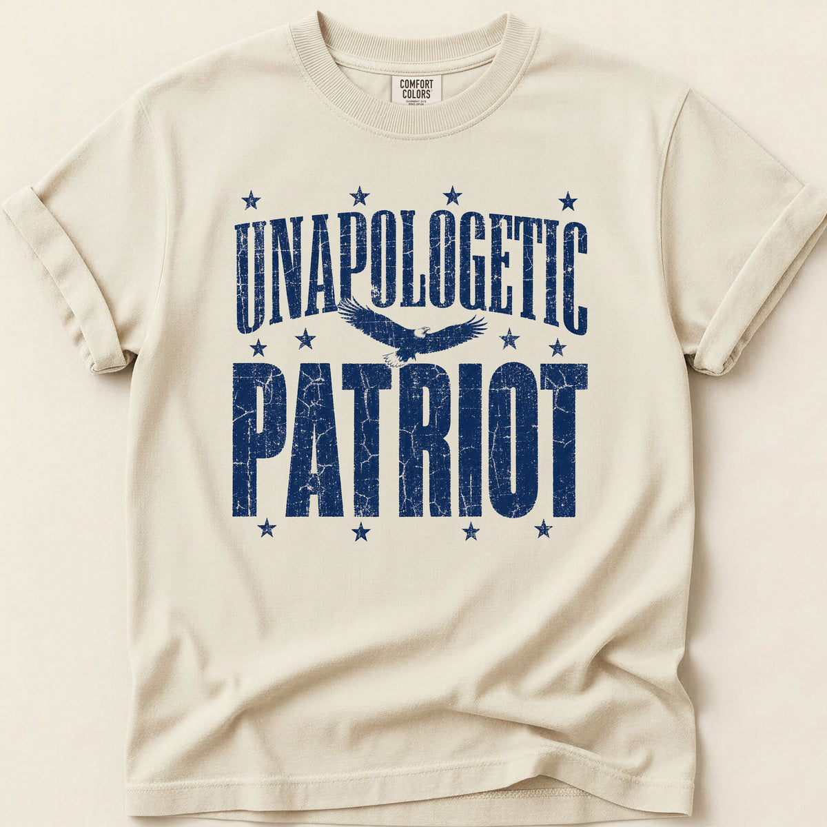 Unapologetic Patriot T-shirt on Ivory