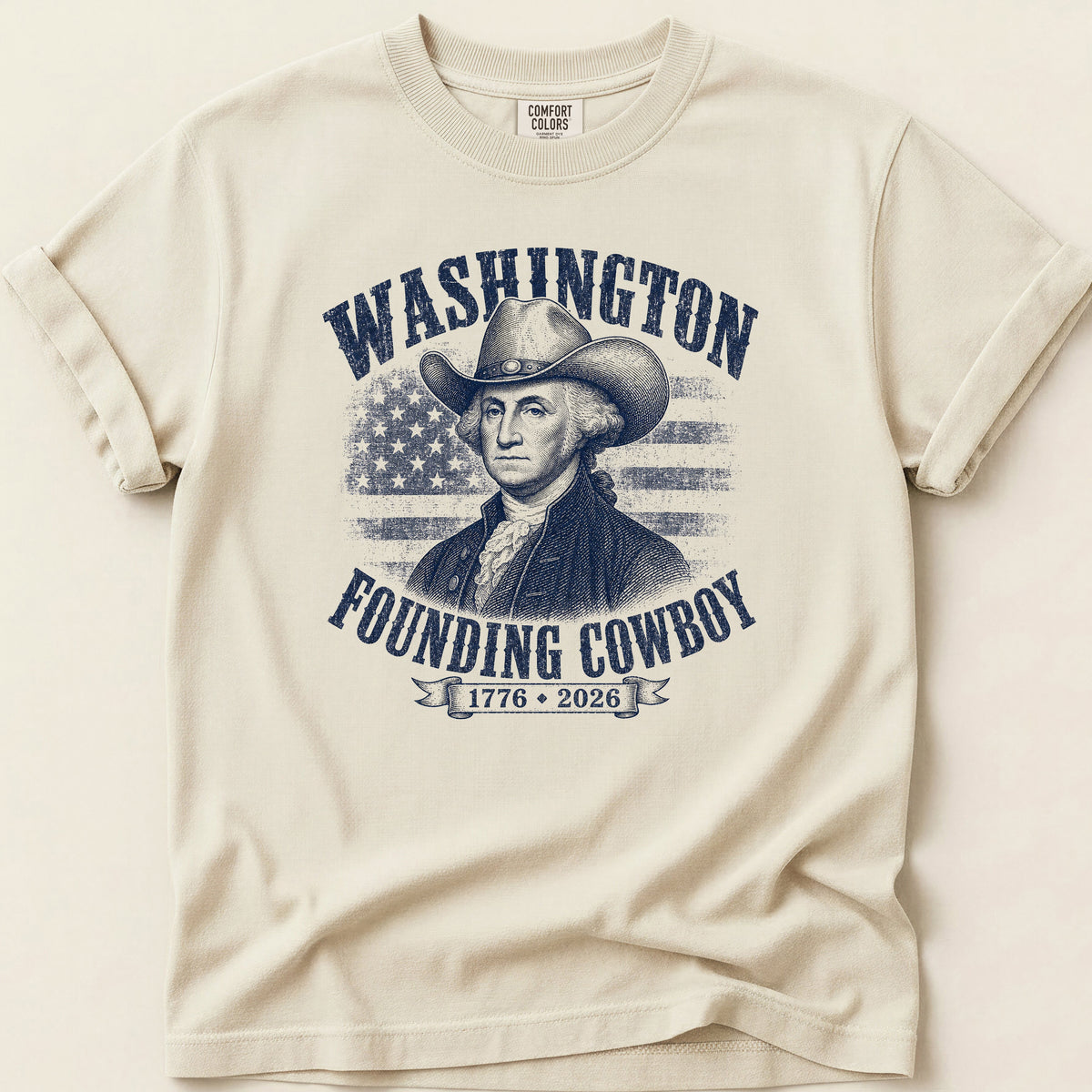 Washington Cowboy T-shirt on Ivory