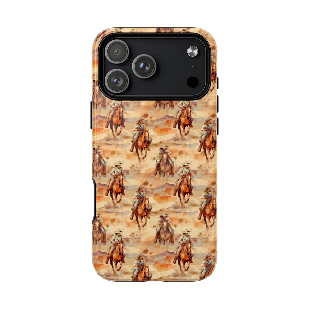 Western Horse Pattern Magnetic Case