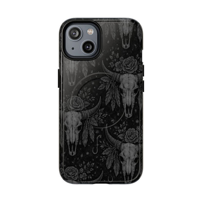 Western Noir Bull Skulls Magnetic Case