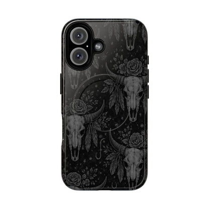 Western Noir Bull Skulls Magnetic Case