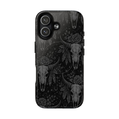Western Noir Bull Skulls Magnetic Case