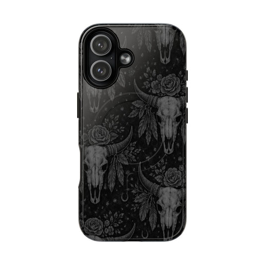 Western Noir Bull Skulls Magnetic Case