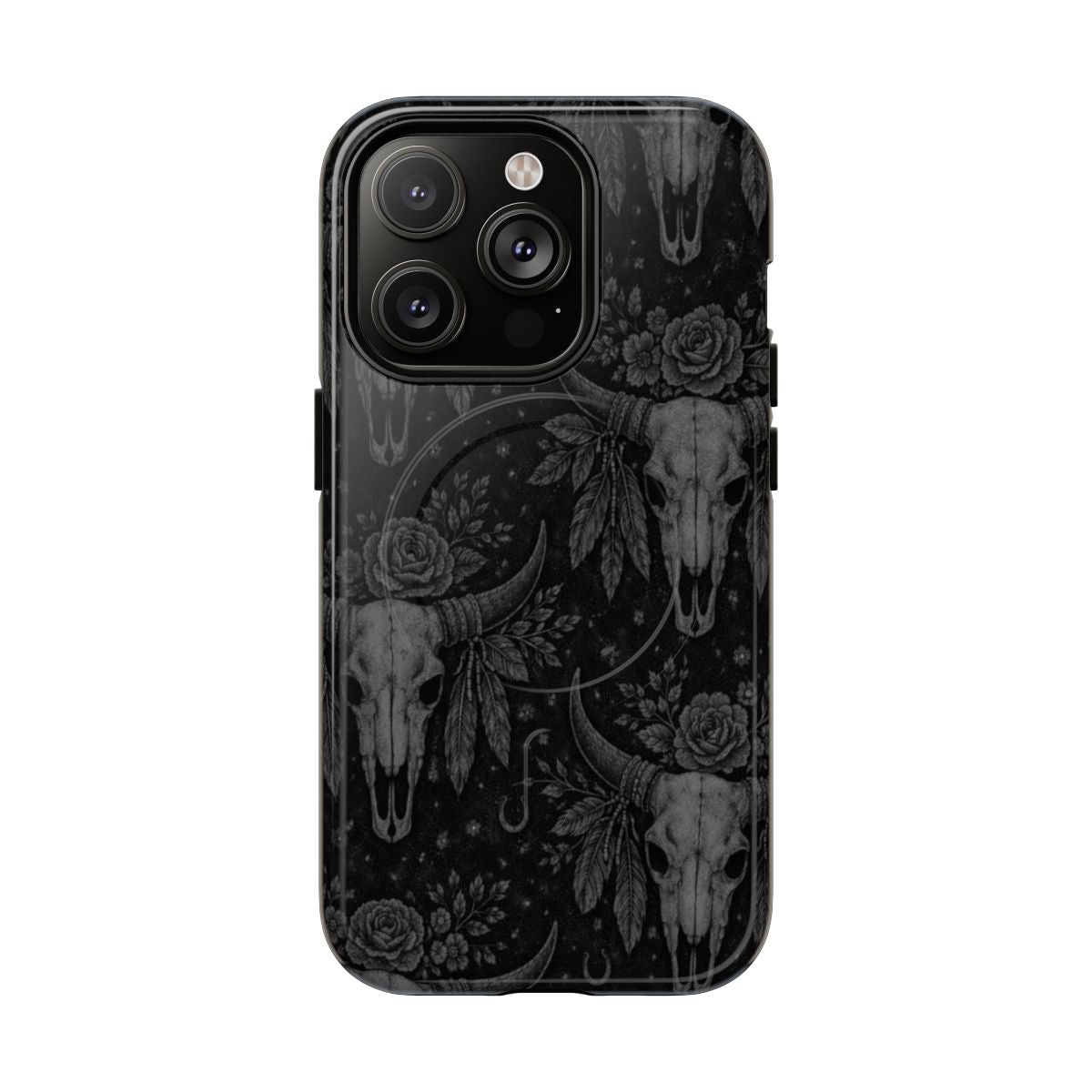 Western Noir Bull Skulls Magnetic Case
