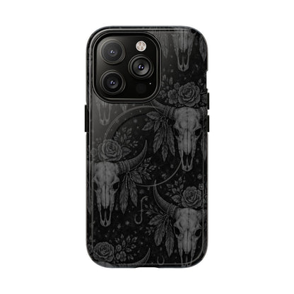 Western Noir Bull Skulls Magnetic Case