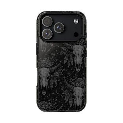 Western Noir Bull Skulls Magnetic Case