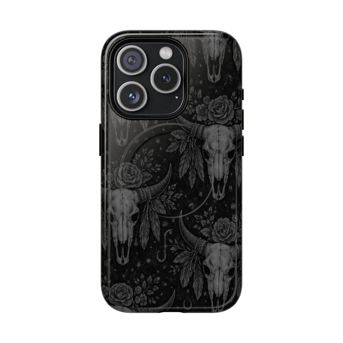 Western Noir Bull Skulls Magnetic Case