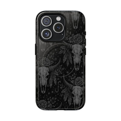 Western Noir Bull Skulls Magnetic Case