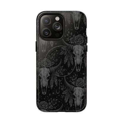 Western Noir Bull Skulls Magnetic Case