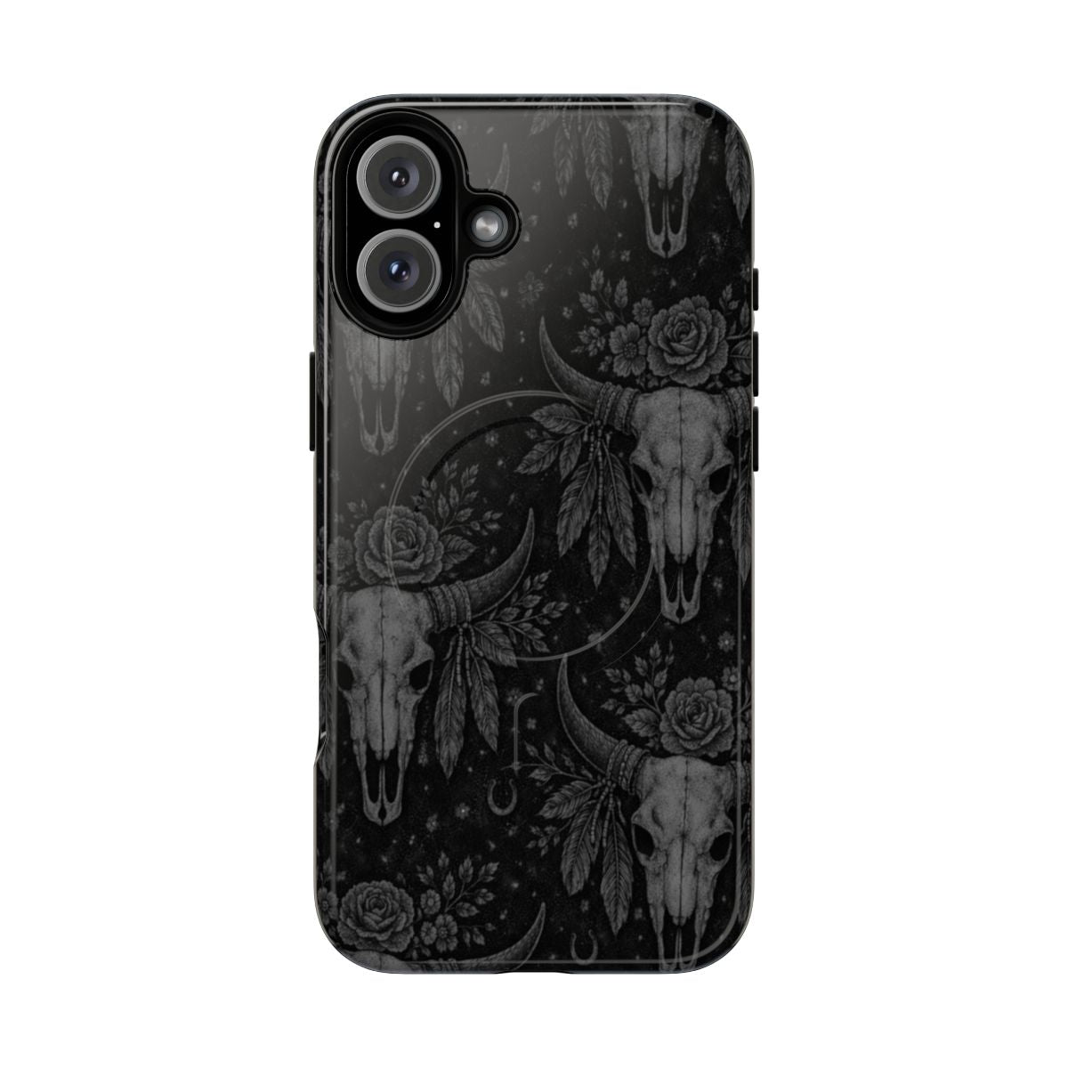 Western Noir Bull Skulls Magnetic Case
