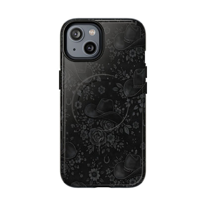 Western Noir Floral Hats Magnetic Case