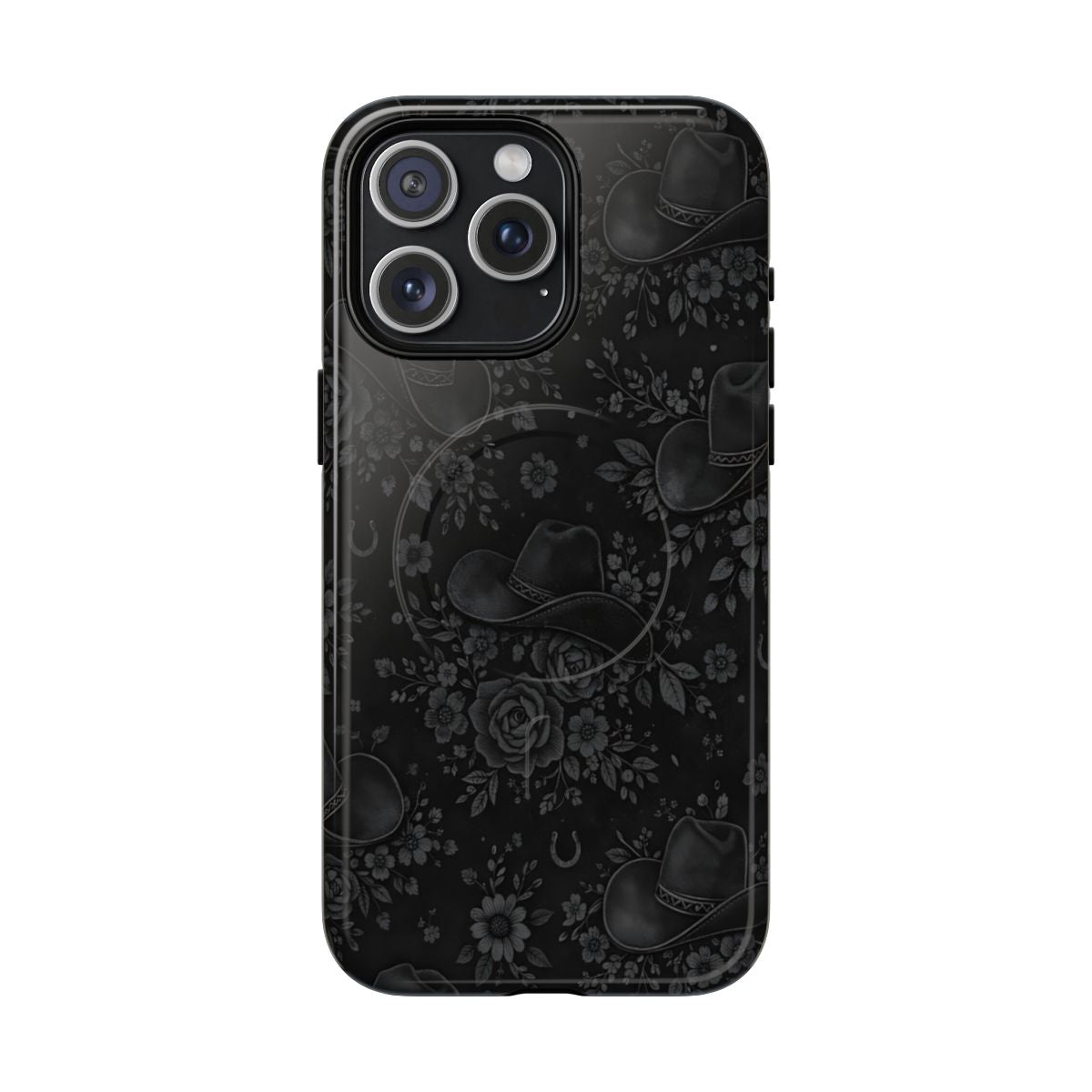 Western Noir Floral Hats Magnetic Case