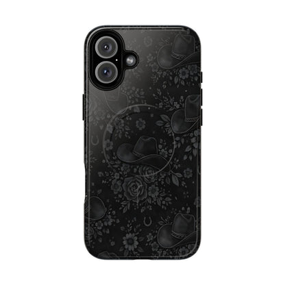 Western Noir Floral Hats Magnetic Case
