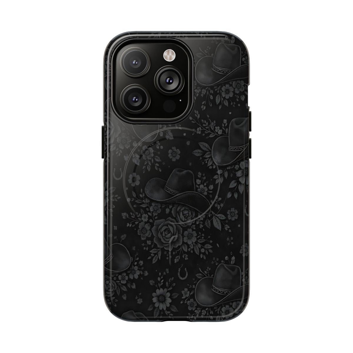 Western Noir Floral Hats Magnetic Case