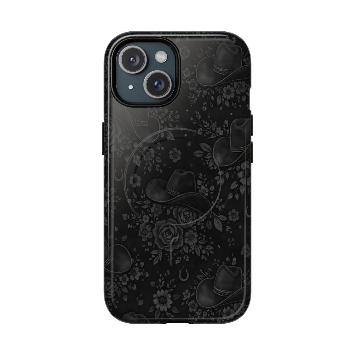 Western Noir Floral Hats Magnetic Case